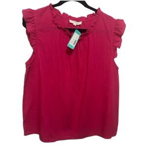 Fun2Fun Heidi Flutter Blouse Pink XL NWT